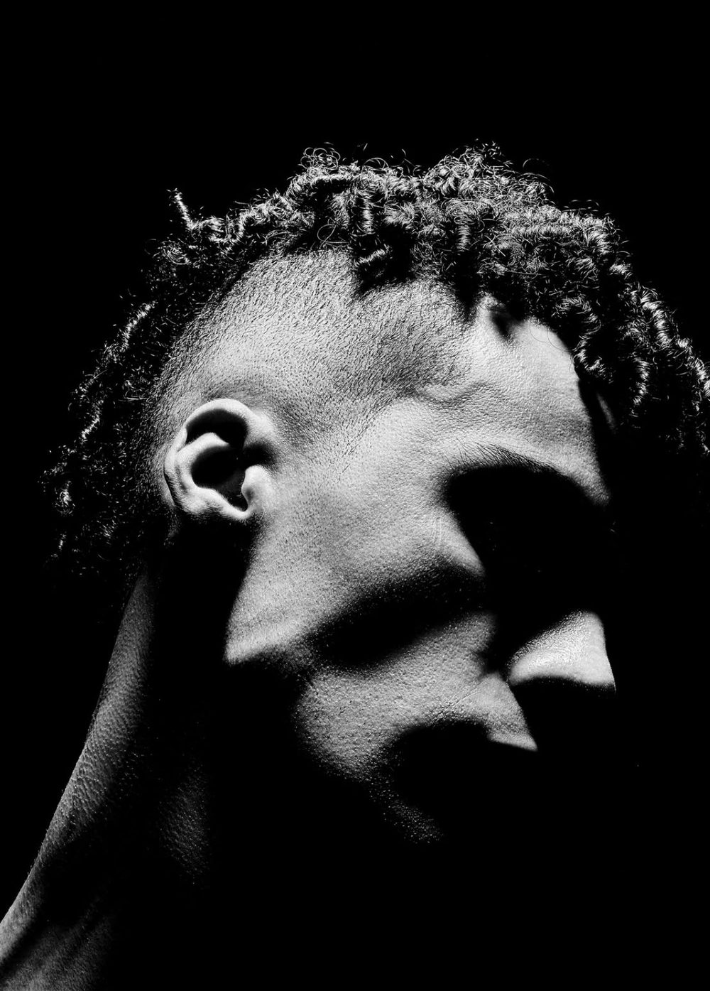 Chiaroscuro profile portrait