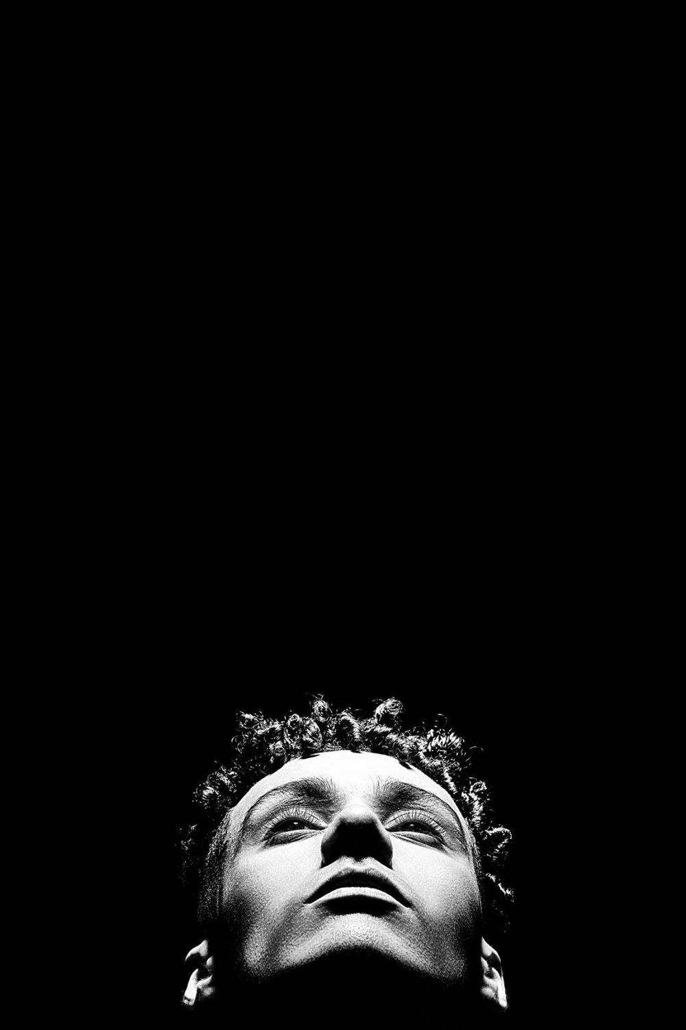 Upward gaze black and white